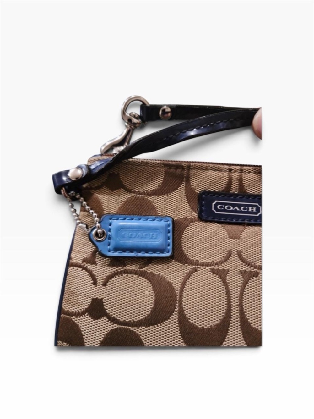 Y2K Coach signature canvas mini wristlet pouch trim V… - Gem
